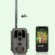 Wildcamera 4G LTE met SIMkaart 32MP, HD 1296P Bewegingsmelder Nachtzicht, 0,1S Trekkersnelheid No Glow en IP66 Waterdicht voor Jacht en Faunaobservatie| A390G Rood