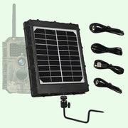 Bundel zonnepanelen en Wildcamera Wifi Bluetooth 32MP 1296P, Nachtzicht, Bewegingsmelder, No Glow 940nm infrarood, en IP66 Waterdicht|A350W Grauw