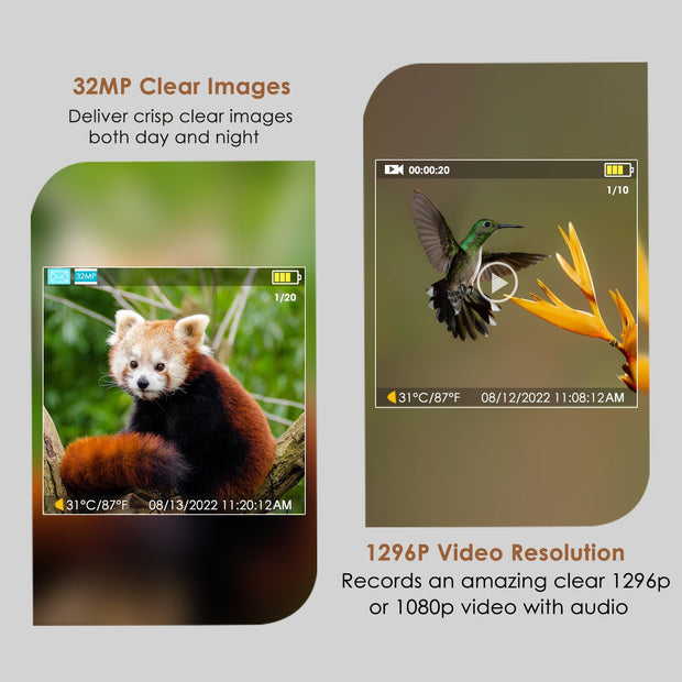 Wildcamera 4G LTE met SIMkaart 32MP, HD 1296P Bewegingsmelder Nachtzicht, 0,1S Trekkersnelheid No Glow en IP66 Waterdicht voor Jacht en Faunaobservatie| A390G Rood