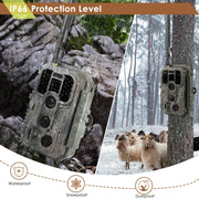 Wildcamera 4G LTE met SIMkaart 32MP, HD 1296P Bewegingsmelder Nachtzicht, 0,1S Trekkersnelheid No Glow en IP66 Waterdicht voor Jacht en Faunaobservatie| A390G Rood
