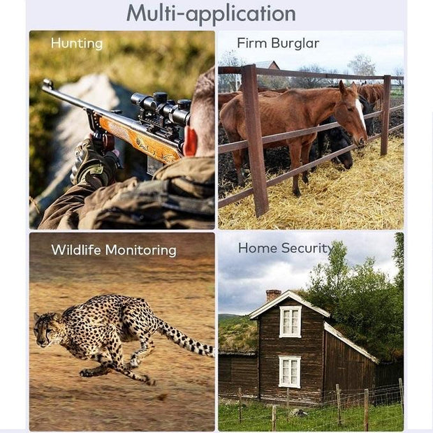 Wildcamera met 0.3S Trigger en No Glow, 32MP HD 1296P, Nachtzicht en Bewegingsmelder, 940nm infrarood, IP66 Waterdicht voor Jacht, Huisbeveiliging| A252 Grauw