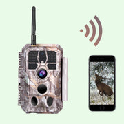 Wildcamera Wifi Bluetooth 32MP, HD 1296P, Nachtzicht, Bewegingsmelder, 940nm infrarood en IP66 Waterdicht voor Jacht, Huisbeveiliging| A280W Grauw