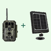 Bundel Zonnepanelen en Wifi Wildcamera, 32MP 1296P, Nachtzicht, Bewegingsmelder, 940nm infrarood No Glow en IP66 Waterdicht| A280W Groente