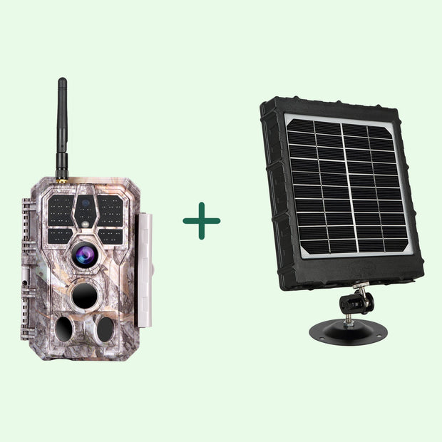 Bundel Wildcamera Wifi Bluetooth 32MP, HD1296P, Nachtzicht, Bewegingsmelder, 940nm infrarood en IP66 Waterdicht voor Jacht, Huisbeveiliging| A280W Grauw