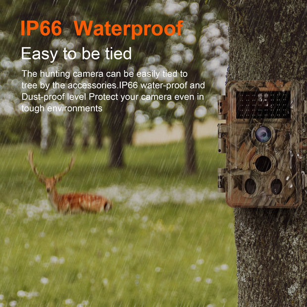 Wildcamera 32MP HD 1296P en Nachtzicht, Bewegingsmelder, 0.1s trigger, 940nm infrarood, No Glow en IP66 Waterdicht voor Jacht, Huisbeveiliging| A262 Groente