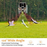 4G LTE Wildcamera met SIMkaart 32MP, HD 1296P Bewegingsmelder Nachtzicht, 0,1S Trekkersnelheid No Glow en IP66 Waterdicht voor Jacht en Faunaobservatie| A390G Grauw
