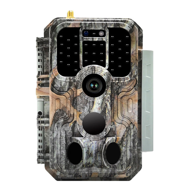 4G LTE Wildcamera met SIMkaart 32MP, HD 1296P Bewegingsmelder Nachtzicht, 0,1S Trekkersnelheid No Glow en IP66 Waterdicht voor Jacht en Faunaobservatie| A390G Grauw