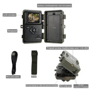 Bundle: Wildlife Trail Camera with Night Vision Motion Activated 0.1S Trigger Speed 24MP 1296P IP66 + SD card reader + 64Gb SD card