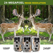 Wildcamera 32MP, HD1296P en Nachtzicht, Bewegingsmelder, 940nm infrarood, No Glow, 0.1s trigger en IP66 Waterdicht voor Jacht, Huisbeveiliging| A280 Grauw