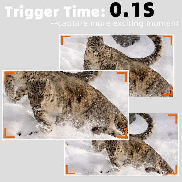 Wildcamera en Nachtzicht, Bewegingsmelder,32MP HD1296P, 940nm infrarood, No Glow, 0.1s trigger en IP66 Waterdicht voor Jacht, Huisbeveiliging| A323