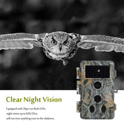 Wildcamera 32MP HD1296P en Nachtzicht, Bewegingsmelder, 0.1s trigger, 940nm infrarood, No Glow en IP66 Waterdicht voor Jacht, Huisbeveiliging| A262 Grauw