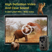 Bundel: Wildcamera 32MP,HD1296P en Nachtzicht,Bewegingsmelder,940nm infrarood,No Glow,0.1s trigger en IP66 Waterdicht+64GB SD-kaart |A280 Bruin