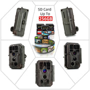 Wildcamera 32MP, HD1296P en Nachtzicht, Bewegingsmelder, 940nm infrarood, No Glow, 0.1s trigger en IP66 Waterdicht voor Jacht, Huisbeveiliging| A280 Grauw