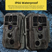 Wildcamera 32MP, HD1296P en Nachtzicht, Bewegingsmelder, 940nm infrarood, No Glow, 0.1s trigger en IP66 Waterdicht voor Jacht, Huisbeveiliging| A280 Bruin