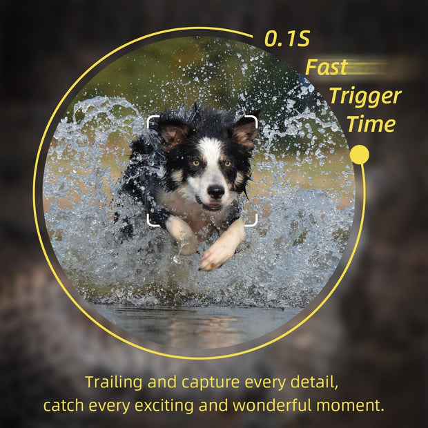 Wildcamera 32MP, HD1296P en Nachtzicht, Bewegingsmelder, 940nm infrarood, No Glow, 0.1s trigger en IP66 Waterdicht voor Jacht, Huisbeveiliging| A280 Grauw