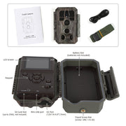 Wildcamera 32MP, HD1296P en Nachtzicht, Bewegingsmelder, 940nm infrarood, No Glow, 0.1s trigger en IP66 Waterdicht voor Jacht, Huisbeveiliging| A280 Bruin