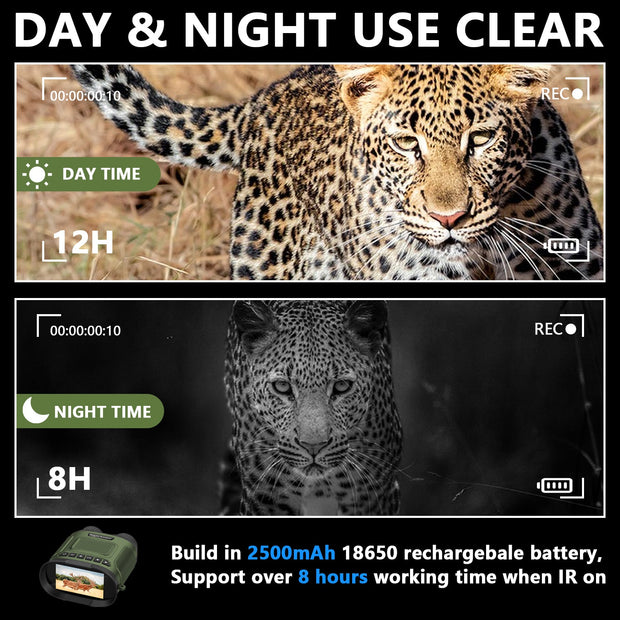 Digitale Nachtzicht Verrekijker 40MP beeld 2.5K video met 3" IPS scherm Starlight Nachtzicht Verrekijker tot 300M voor Jagen Vissen Kamperen Klimmen bij Nacht DT29 Groen