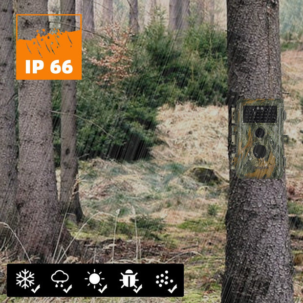 Wildcamera met 0.3S trigger en No Glow, 32MP HD 1296P, Nachtzicht en Bewegingsmelder, 940nm infrarood, IP66 Waterdicht voor Jacht, Huisbeveiliging| A252 Groente