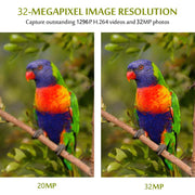 4-Pack Wildcamera 32MP HD1296P en Nachtzicht, Bewegingsmelder, 0.1s trigger, 940nm infrarood No Glow en IP66 Waterdicht voor Jacht, Huisbeveiliging| A262 Grauw