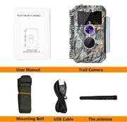Bundel zonnepanelen Wildcamera WiFi Bluetooth 32MP 1296P, Wildcamera met Bewegingsmelder, Nachtzicht, No Glow Waterdicht IP66| W600 Bruin