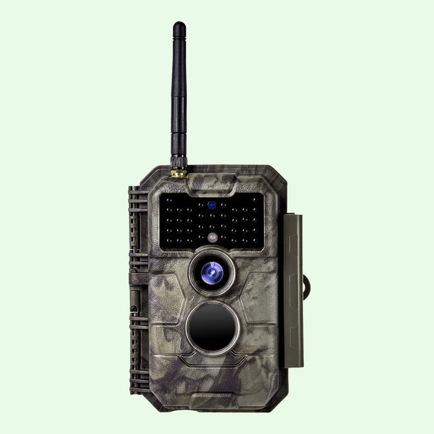 Wildcamera WiFi Bluetooth 32MP 1296P, Wildcamera met Bewegingsmelder, Nachtzicht, No Glow, Waterdicht IP66, voor Jacht, Huisbeveiliging | W600 Bruin