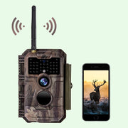 Wildcamera WiFi Bluetooth 32MP 1296P, Wildcamera met Bewegingsmelder, Nachtzicht, No Glow, Waterdicht IP66, voor Jacht, Huisbeveiliging | W600 Rood