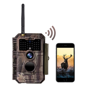 Wildcamera WiFi Bluetooth 32MP 1296P, Wildcamera met Bewegingsmelder, Nachtzicht, Waterdicht IP66, voor Jacht, Huisbeveiliging | W600 Grauw