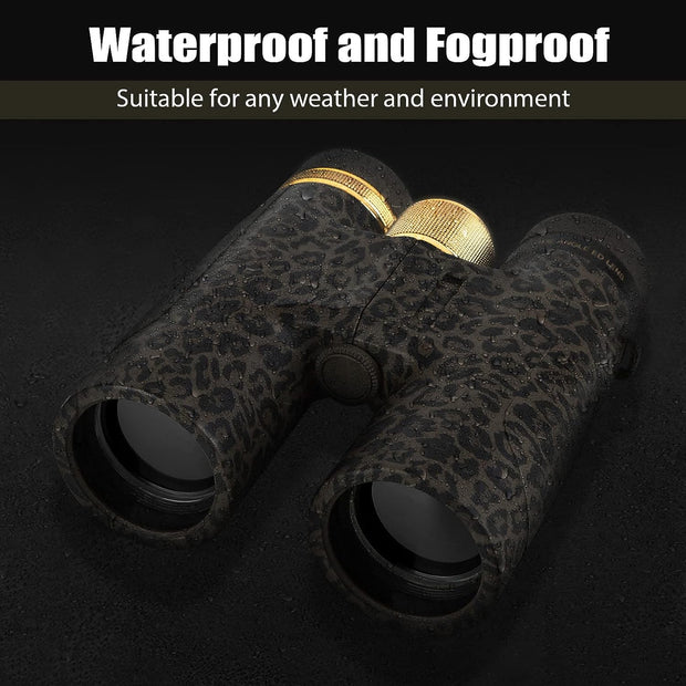 12x42 HD Verrekijker, Grote Kijklens met Heldere Lage Nachtvisie IPX7 Waterdicht Multi Gecoat Veld 5.6° voor Buiten Kamperen, Vogels Kijken, Jagen